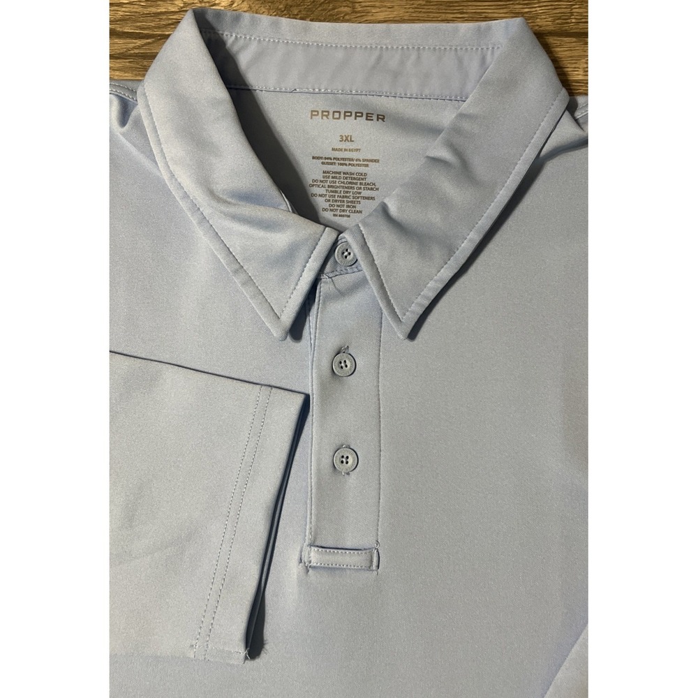 Propper Tactical Performance Stretch Long Sleeve Polo Light Blue Shirt Size 3XL